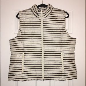 LOFT | Colebrook White & Navy Strip Vest -Size XL